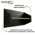 Suporte pano Perfex parede aço preto reforçado higiênico para clínica - 37003: sistema de troca rápida