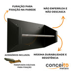 Suporte pano Perfex parede aço preto reforçado higiênico para clínica - 37003: furação para fixação, acessórios inclusos