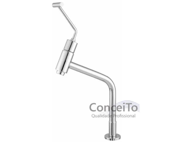 Torneira temporizada PNE com arejador anti furto 45° bica alta 23cm