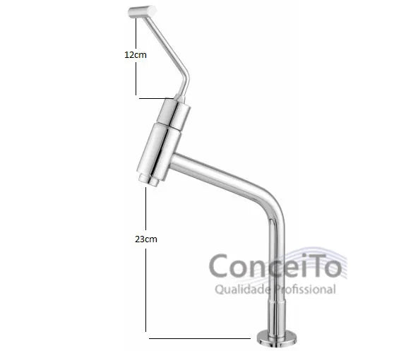 Torneira temporizada PNE com arejador anti furto 45° bica alta 23cm - 3704 - Conceito Metais (foto 2)