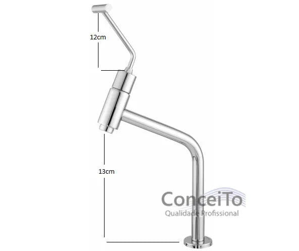 Torneira temporizada PNE com arejador anti furto 45° bica alta 13cm - 3705 - Conceito Metais (foto 2)