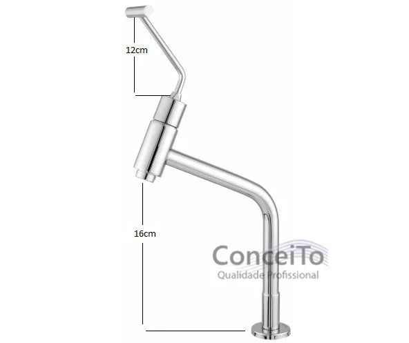 Torneira temporizada PNE com arejador anti furto 45° bica alta 16cm - 3707 - Conceito Metais (foto 2)