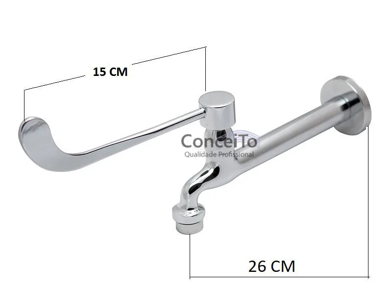 Torneira clínica alavanca com arejador fixo de parede 26 cm - 12033 - Conceito Metais (foto 2)