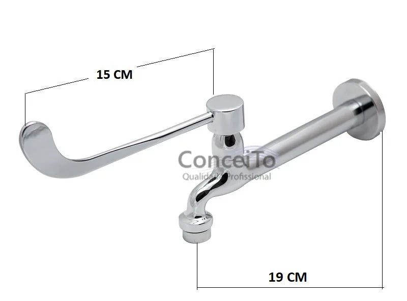 Torneira clínica alavanca com arejador fixo de parede 19 cm - 12031 - Conceito Metais (foto 2)