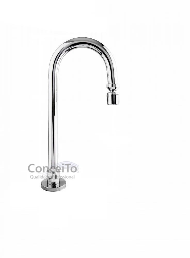 Bica ou torneira mesa hospitalar inclinada sem registro 35 cm para acionador de pedal - 12076 - Conceito Metais