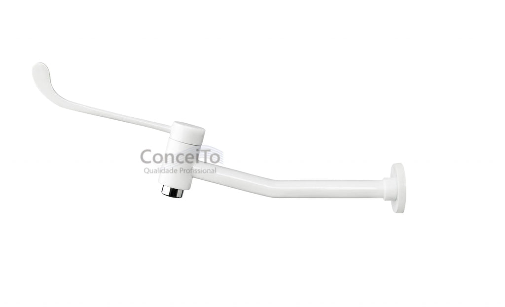 Torneira clínica de metal branca de parede 24cm - 3742 - Conceito Metais