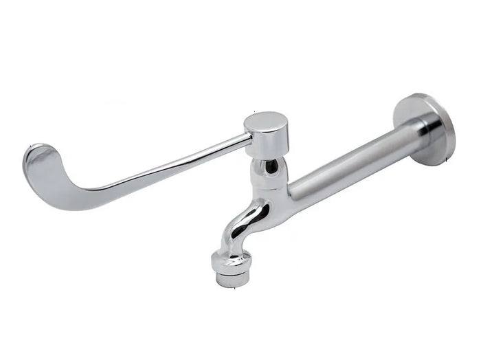Torneira clínica alavanca com arejador fixo de parede 22 cm