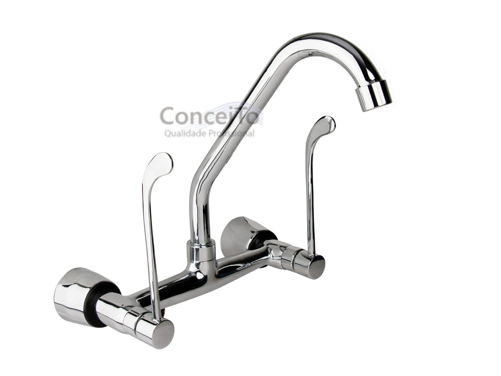 Misturador clínico de parede com alavanca clínica reforçada com mecanismo metal reforçado - 12024 - Conceito Metais