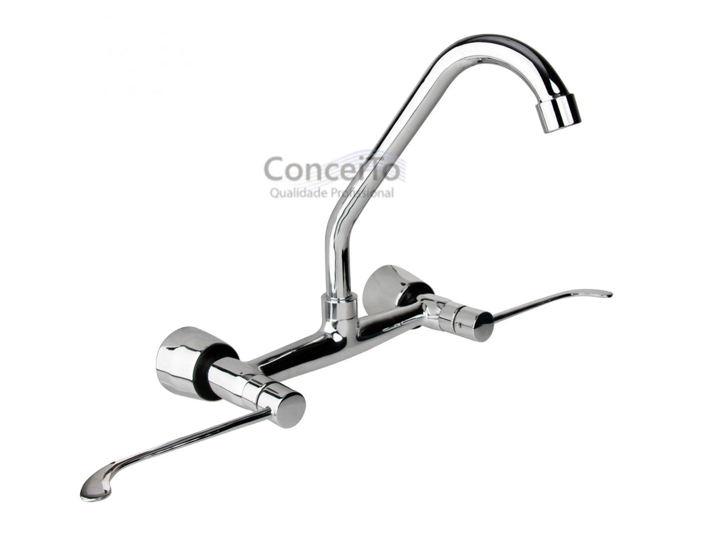 Misturador clínico de parede com alavanca clínica reforçada com mecanismo metal reforçado - 12024 - Conceito Metais (foto 2)