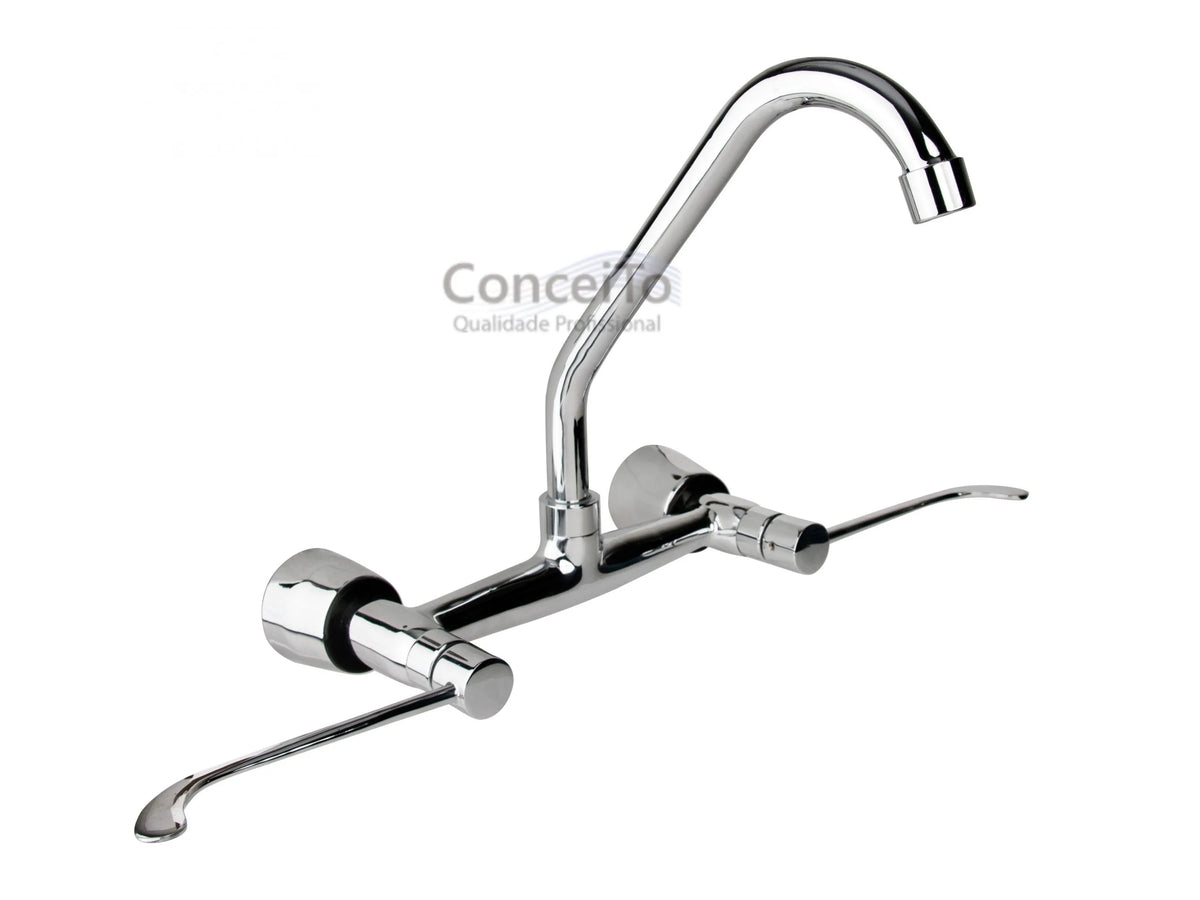 Misturador clínico de parede com alavanca clínica reforçada com mecanismo metal reforçado - 12024 - Conceito Metais (foto 2)