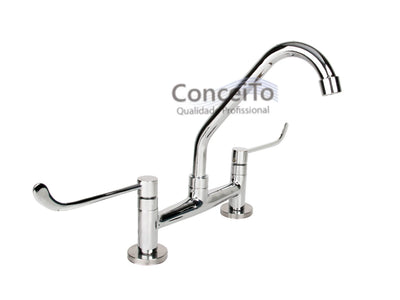 Misturador clínico de mesa bica móvel com alavanca clínica metal - 12025 - Conceito Metais