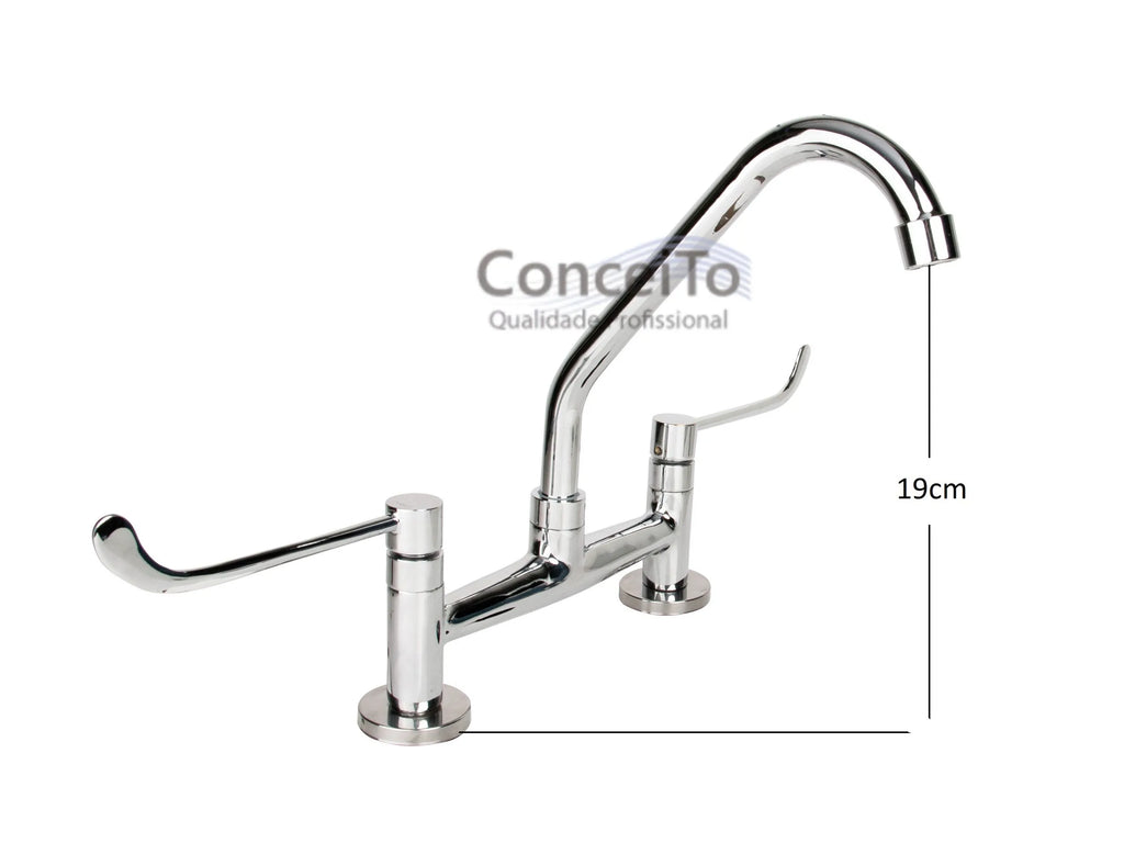 Misturador clínico de mesa bica móvel com alavanca clínica metal - 12025 - Conceito Metais (foto 4)