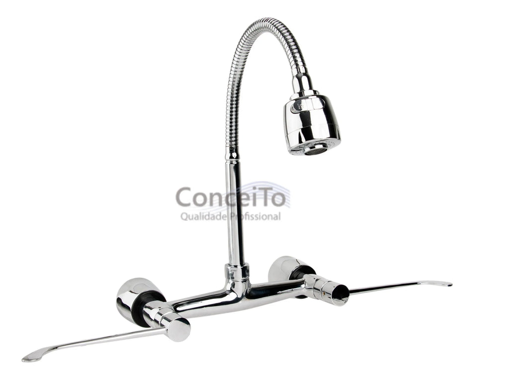 Misturador clínico com arejador de dupla função de parede - 3765 - Conceito Metais (foto 2)