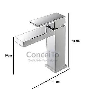 Torneira monocomando quadrada para banheiro luxo - 3772 - Conceito Metais (foto 4)