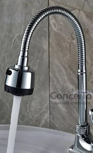 Torneira cozinha de mesa bica móvel com tubo flexível e arejador dupla função - 3783 - Conceito Metais (foto 2)