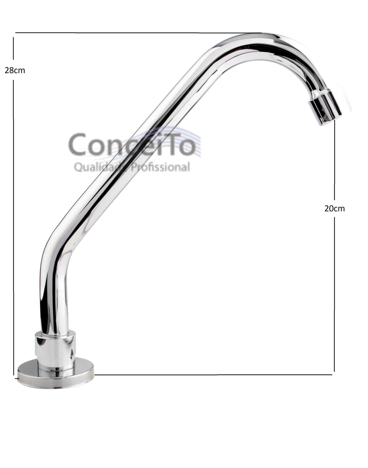 Bica ou torneira mesa inclinada sem registro para acionador de pedal para hospitais - 12077 - Conceito Metais (foto 2)