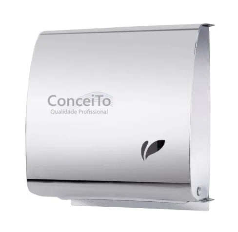 Dispensador de papel toalha aço inox polido com chave para trava interfolhas - 17002 - Conceito Metais