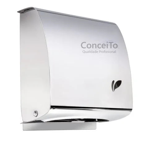 Dispensador de papel toalha aço inox polido com chave para trava interfolhas - 17002 - Conceito Metais (foto 2)