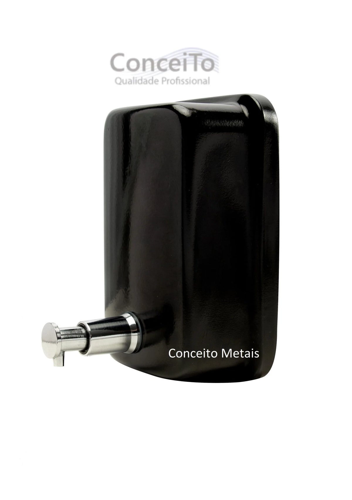 Saboneteira de inox preta para sabonete líquido - 17010 - Conceito Metais (foto 2)