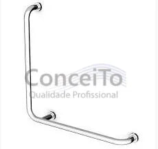 Barra de apoio para banheiro em L de parede 70x70cm em inox 304 - 1016 - Conceito Metais