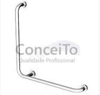 Barra de apoio para banheiro em L de parede 70x70cm em inox 304 - 1016 - Conceito Metais