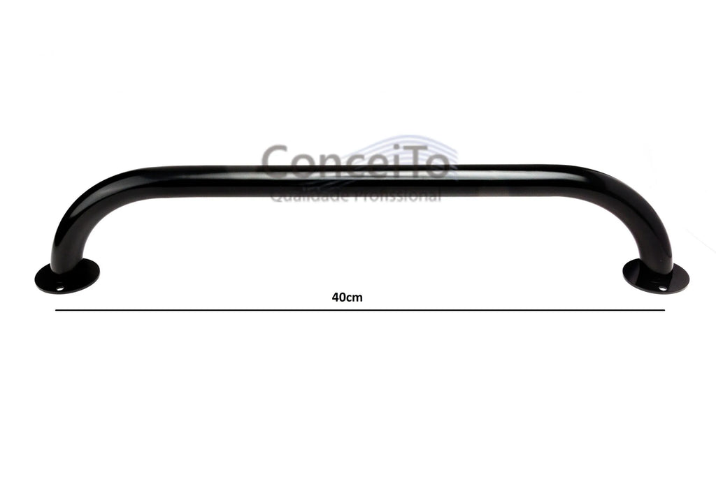 Barra de apoio para banheiro em alumínio reta preta 40cm - 24023 - Conceito Metais (foto 5)