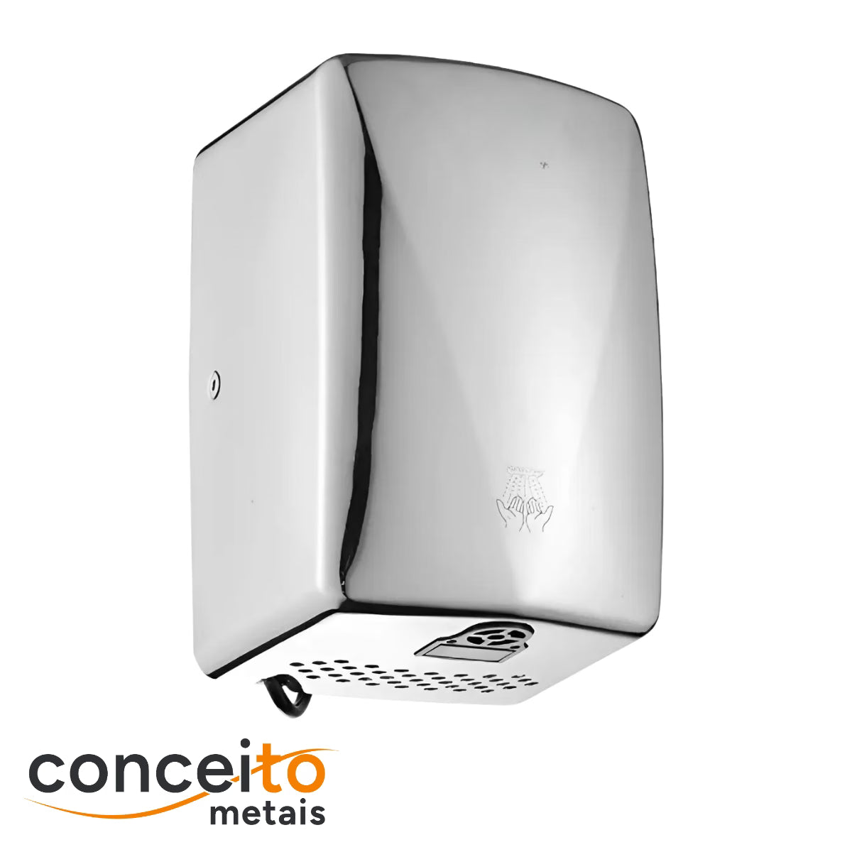 Secador de mãos automático parede aço inox escovado 304 banheiro - 39003