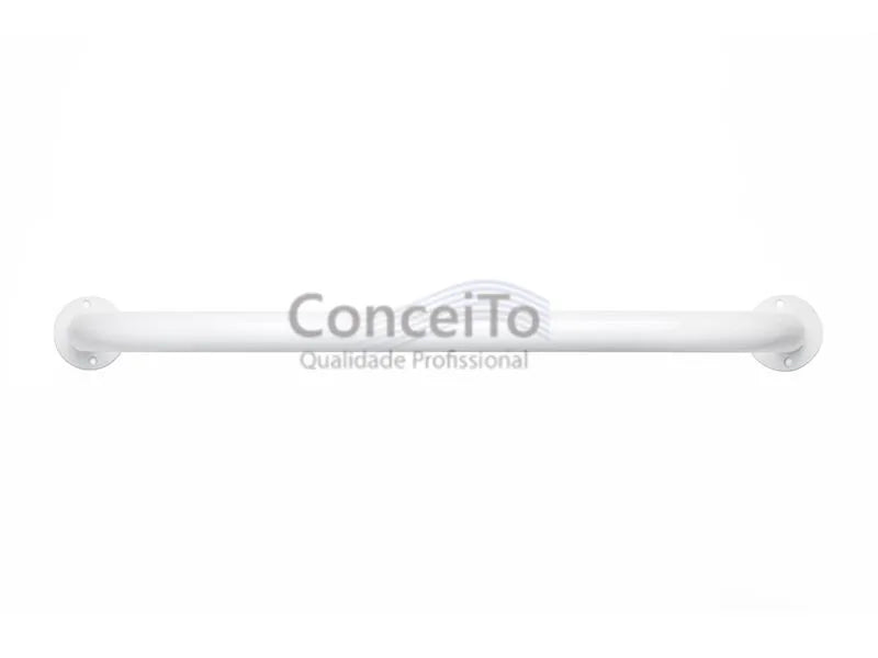 Barra de apoio para banheiro em inox 304 reta 90cm branca - 3909 - Conceito Metais (foto 5)