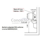 Barra de apoio para banheiro em inox 304 reta 40cm - 3910 - Conceito Metais (foto 6)