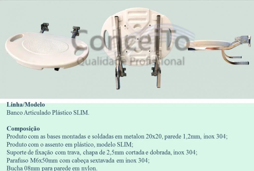 Banco articulado doméstico slim dobrável - 1063 - Conceito Metais (foto 4)