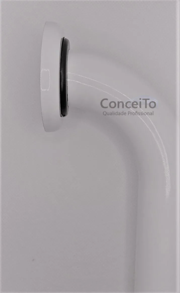 Barra de apoio para banheiro em alumínio reta branca 40cm - 3932 - Conceito Metais (foto 3)