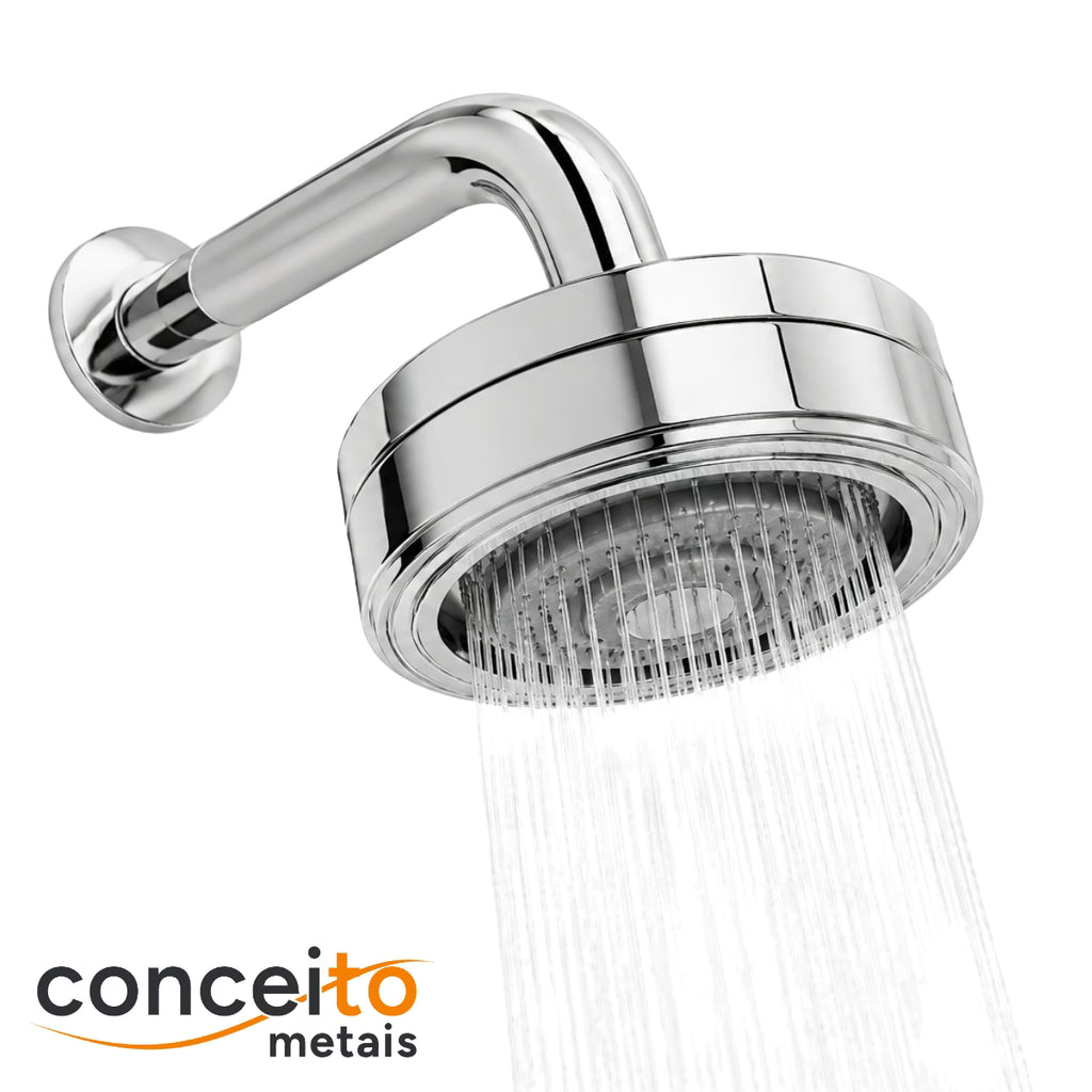 Ducha parede metal autolimpante cromado aquecimento solar - 40266