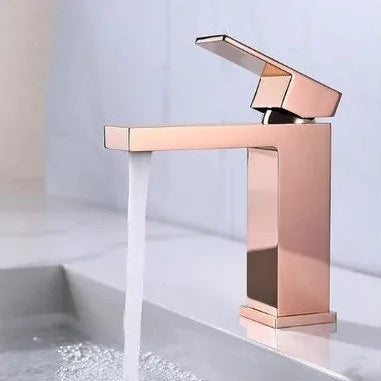 Torneira monocomando banheiro quadrada rose gold brilhante - 4344 - Conceito Metais (foto 2)