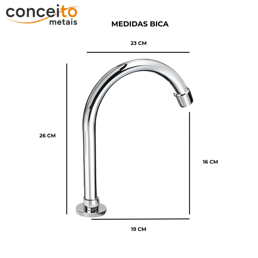 Kit Acionador de pedal Elétrico com Torneira bica alta 110V / 220V - 4FAP5UX9Q - Conceito Metais (foto 3)