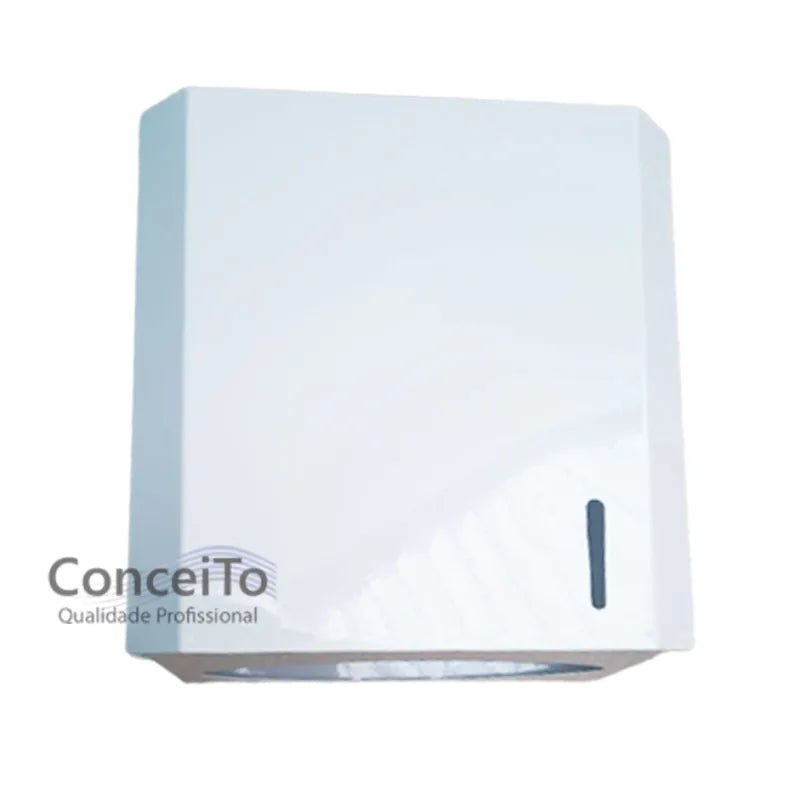 Toalheiro porta papel toalha de metal branco - 12178 - Conceito Metais