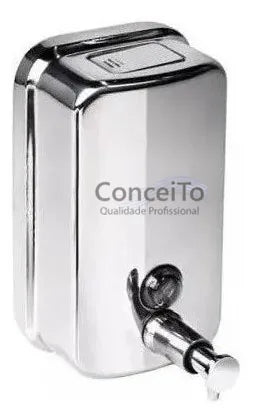 Saboneteira de inox com visor para sabonete líquido 500ml - 9009 - Conceito Metais