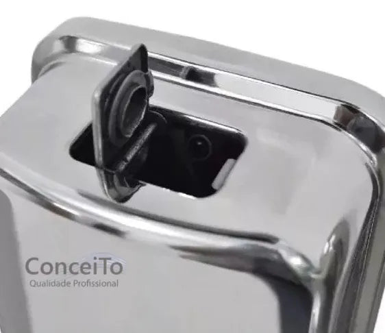 Saboneteira de inox com visor para sabonete líquido 1000ml - 9010 - Conceito Metais (foto 2)