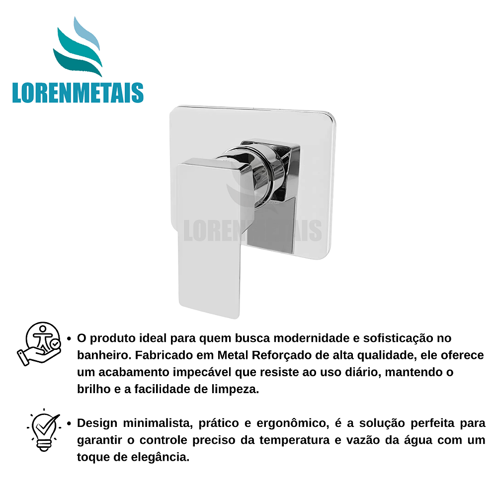 Acabamento Monocomando com Base Para Água Quente e Fria - 13109 - Conceito Metais (foto 4)