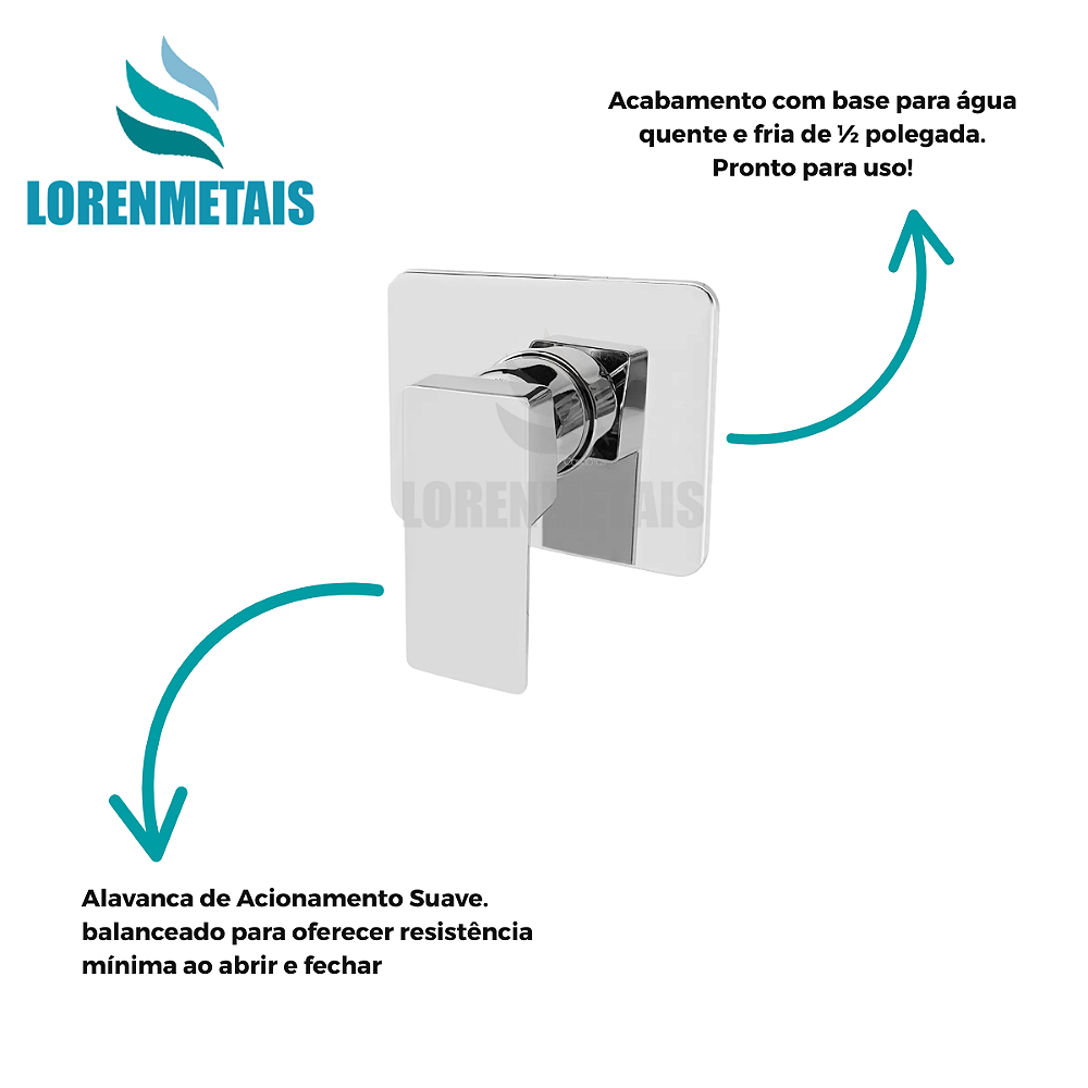 Acabamento Monocomando com Base Para Água Quente e Fria - 13109 - Conceito Metais (foto 5)