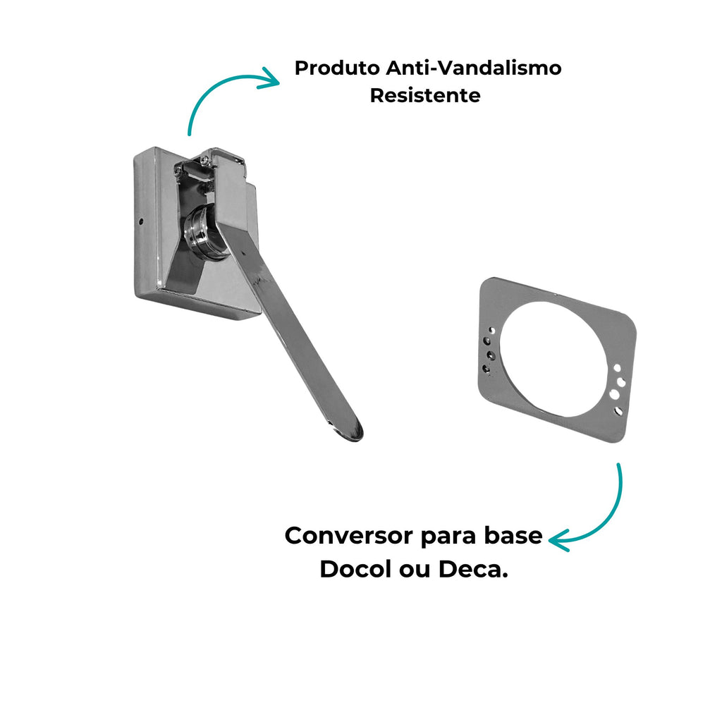 Acabamento PNE Para Descarga com Conversor P/ Base Docol ou Deca - 13563 - detalhes (foto 3) - Conceito Metais