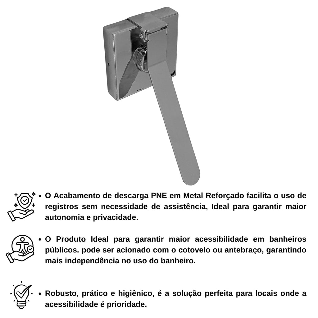 Acabamento PNE Para Descarga com Conversor P/ Base Docol ou Deca - 13563 - detalhes (foto 5) - Conceito Metais