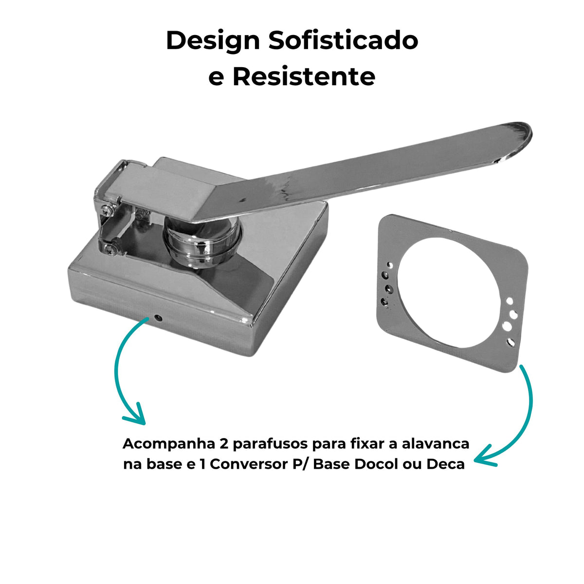 Acabamento PNE Para Descarga com Conversor P/ Base Docol ou Deca - 13563 - detalhes (foto 6) - Conceito Metais