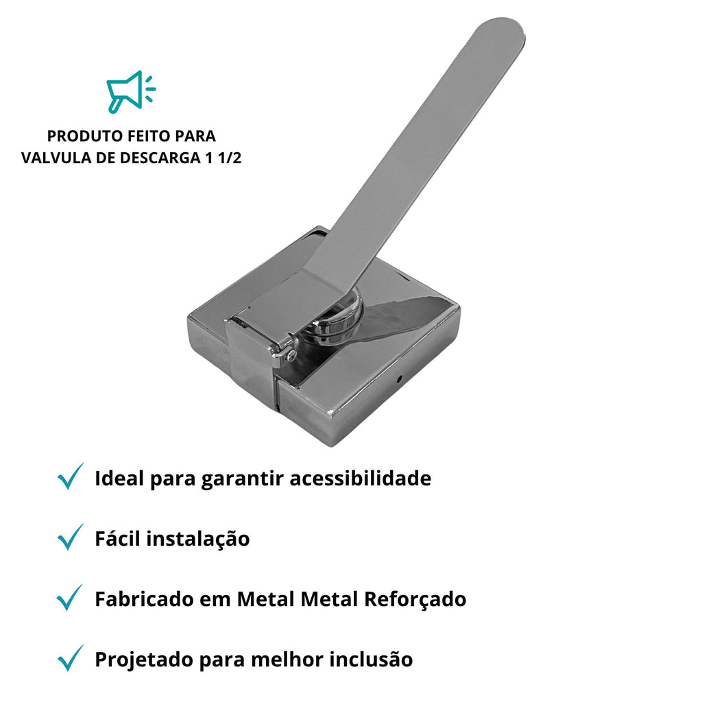 Acabamento PNE Para Descarga com Conversor P/ Base Docol ou Deca - 13563 - detalhes - Conceito Metais