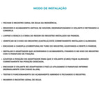 Acabamento Quadrado 3/4 com Base ABS p/ Deca - 13214 - modo de instalação - Conceito Metais