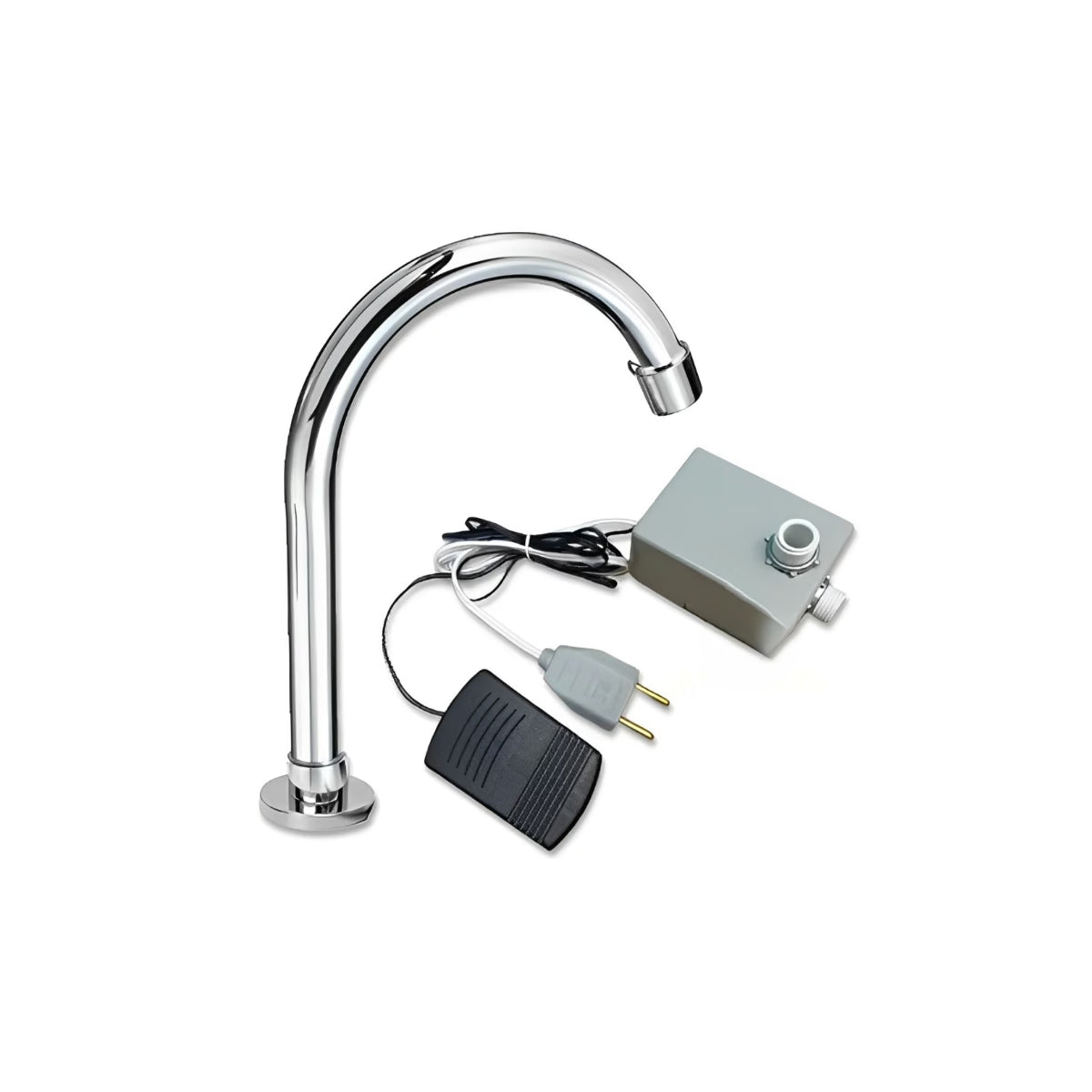 Acionador pedal elétrico com bica bancada pedal preto 110v - 13104 - Conceito Metais
