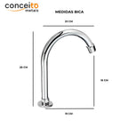 Acionador pedal elétrico com bica bancada pedal preto 110v - 13104 - Conceito Metais (foto 3)