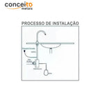 Acionador pedal elétrico com bica bancada pedal preto 110v - 13104 - Conceito Metais (foto 4)