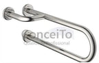 Barra de apoio de 60cm inox 304 fixa para banheiro com reforço lateral - 1021 - Conceito Metais