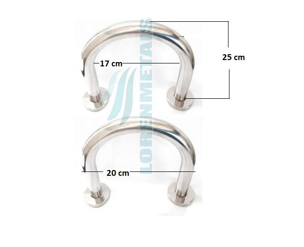 Barra de apoio em inox lateral para lavatório - 1027 - Conceito Metais (foto 2)