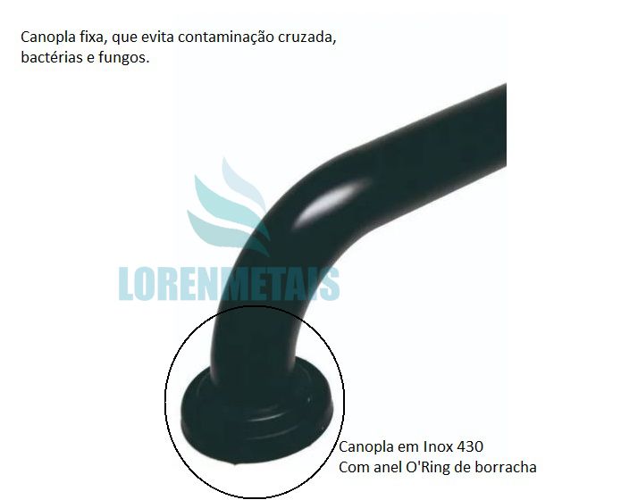 Barra de Apoio para Banheiro em Alumínio Reta Preta 70cm - 24021 - Conceito Metais (foto 4)